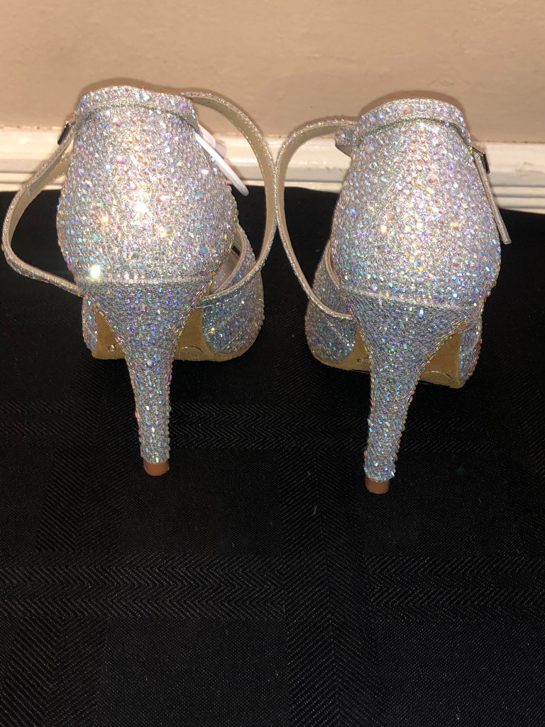 Danceandsway Silver Rhinestone Strappy Salsa Ballroom Dance Heels 6 — image 5 of 8